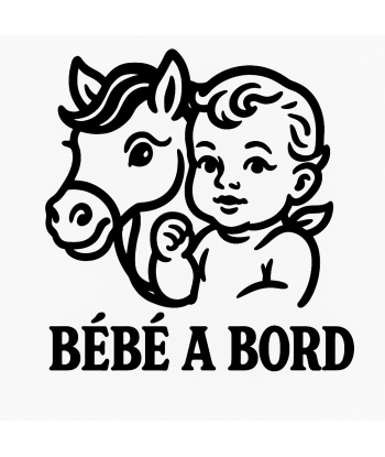 Bébé à bord avec cheval