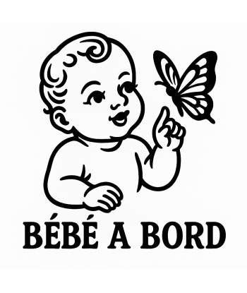 Bébé à bord avec papillon