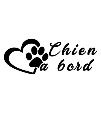 Chien à bord patte avec coeur