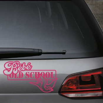Autocollant de couleur rose. Découvrez notre adorable "Bébé old school"