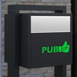 Autocollant de couleur vert.Pour ne plus avoir de pub "Pub ok"