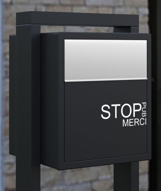 Autocollant de couleur blanc.Pour ne plus avoir de pub "Stop Pub merci (2)"