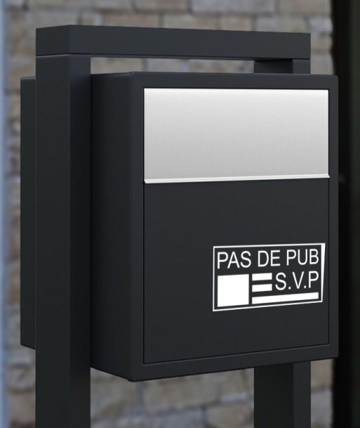 Autocollant de couleur blanc.Pour ne plus avoir de pub "Pas de pub SVP"