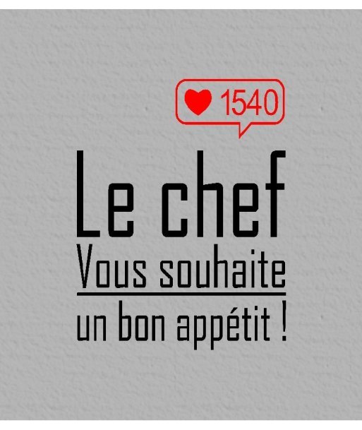 Chef vous souhaite un bon appétit