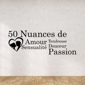 Sticker vinyle '50 Nuances' pour décoration intérieure.