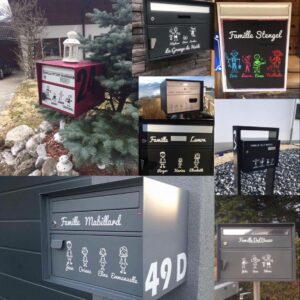 Sticker boîte aux lettres – Famille avec prénoms