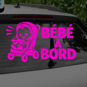 Bébé à Bord Avec Poussette