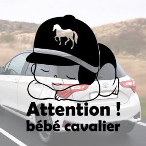Sticker Attention bébé cavalier pour voitures