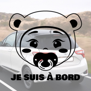 Sticker Bébé à bord en capuche ours pour voiture