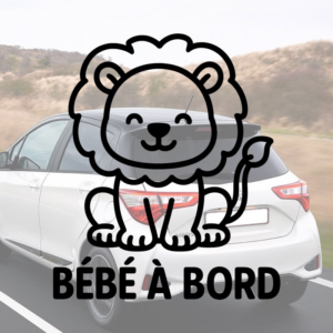 Sticker Bébé à bord lion pour voiture