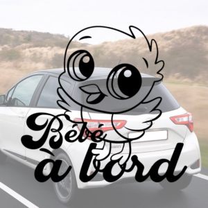 Sticker vinyle Bébé à bord oiseau pour voiture