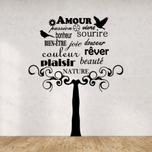 Sticker vinyle Bonheur Amour pour décoration intérieure