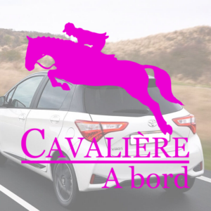 Sticker vinyle 'Cavalière à bord' pour voiture