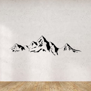 Sticker vinyle chaîne de montagne pour décoration intérieure.