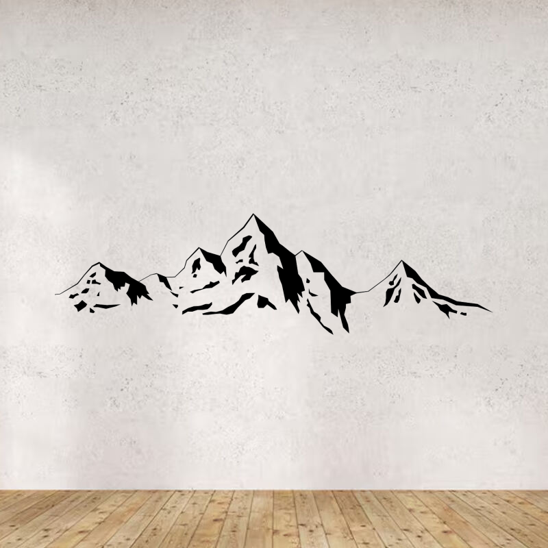 Sticker vinyle chaîne de montagne pour décoration intérieure.