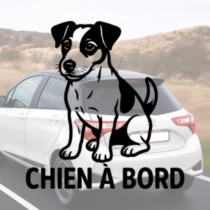Sticker vinyle 'Chien à bord' pour voiture