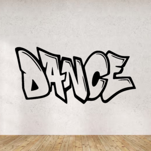 Sticker vinyle "Dance" pour les amateurs de danse et de musique.