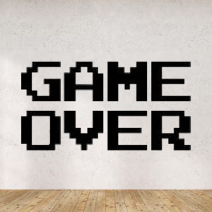 Sticker vinyle Game Over pour chambre geek.