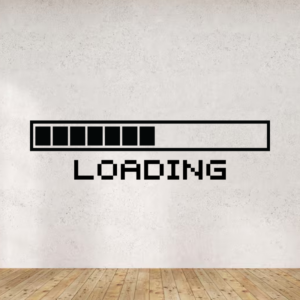 Sticker vinyle 'Loading' décoratif pour chambres geek