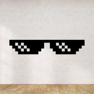 Sticker vinyle Lunette Pixel pour chambre geek