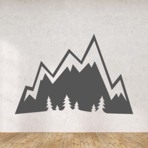 Sticker vinyle représentant des montagnes.