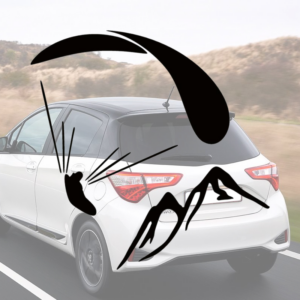 Sticker vinyle montagne avec parapente