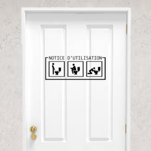 Sticker vinyle pour notice d'utilisation WC