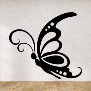 Sticker papillon en vinyle pour décoration.