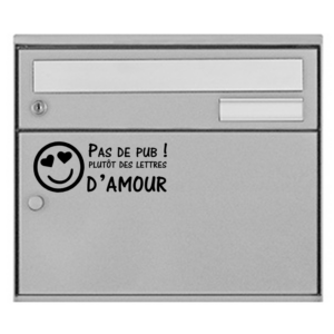 Sticker vinyle "Pas de pub Merci!" pour boîte aux lettres.