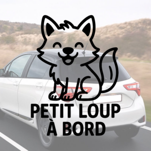 Sticker Petit Loup à bord pour voiture