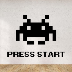Sticker vinyle Press Start pour gamers