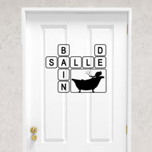 Sticker vinyle mots croisés pour salle de bain