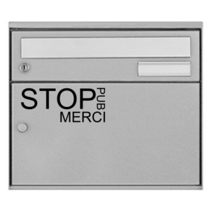 Sticker vinyle Stop Pub Merci pour boîte aux lettres