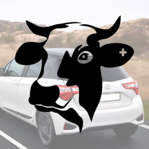 Sticker vinyle d'une vache suisse