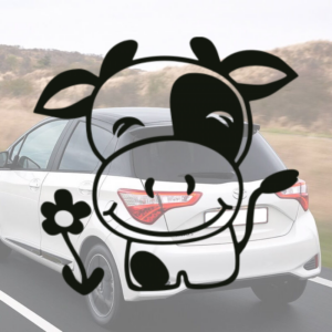 Sticker vinyle Vacher fleur pour décoration intérieure.