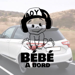 Sticker Bébé à bord garçon pour voiture