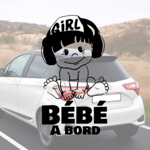 Sticker Bébé à bord girl pour voiture.