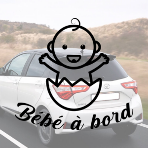 Sticker Bébé à bord au design œuf pour voiture