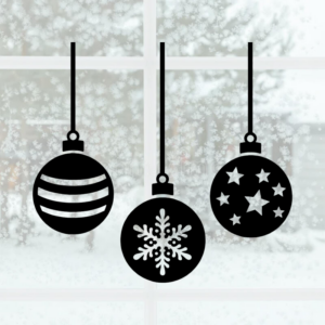 Stickers de décoration boules de Noël en vinyle