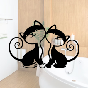 Sticker vinyle de chat mignon pour décoration intérieure