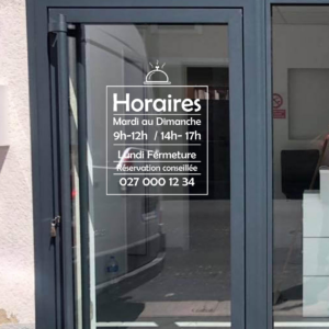 Sticker vinyle horaire pour restaurant