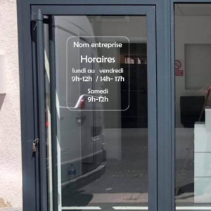Sticker vinyle horaires d'ouverture pour entreprise