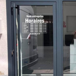 Sticker vinyle horaires jour de la semaine