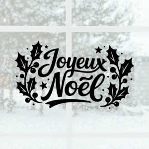 Stickers vinyle de feuilles de gui pour Noël