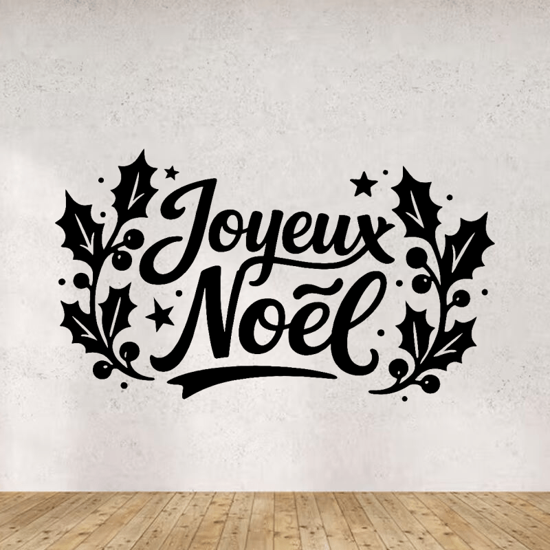 Stickers vinyle de feuilles de gui pour Noël Salon