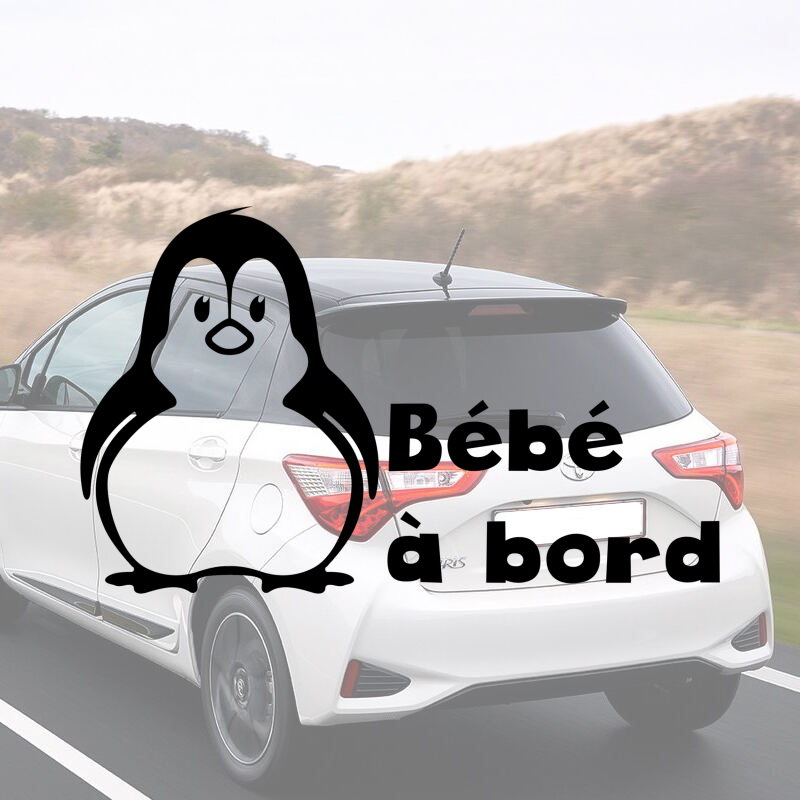 Sticker vinyle Pinguin à bord pour voiture