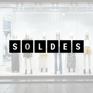 Sticker vinyle soldes carré pour vitrine