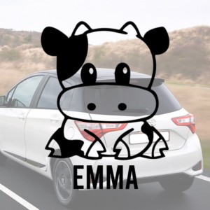 Sticker vinyle vache personnalisable pour voiture