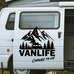 Sticker vinyle 'Change la vie' pour vanlife.
