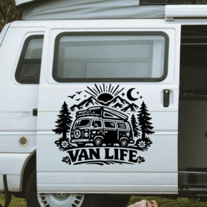 Sticker Vinyle Vanlife Hippie pour véhicules.
